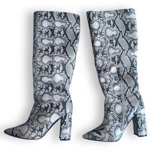 SHEIN SIZE 7 CROCODILE LEATHER UNDER KNEE BOOTS